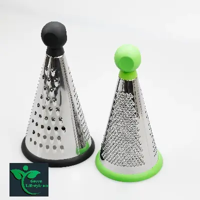 Picture of Stainless Steel 3 Side Food Grater Cutter Non-Slip Grip Handle Shredder Slicer for Vegetables Fruits Cheese Kitchen Chopper Juicer