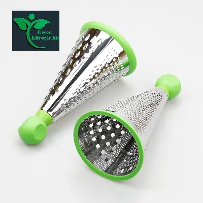 Picture of Stainless Steel 3 Side Food Grater Cutter Non-Slip Grip Handle Shredder Slicer for Vegetables Fruits Cheese Kitchen Chopper Juicer