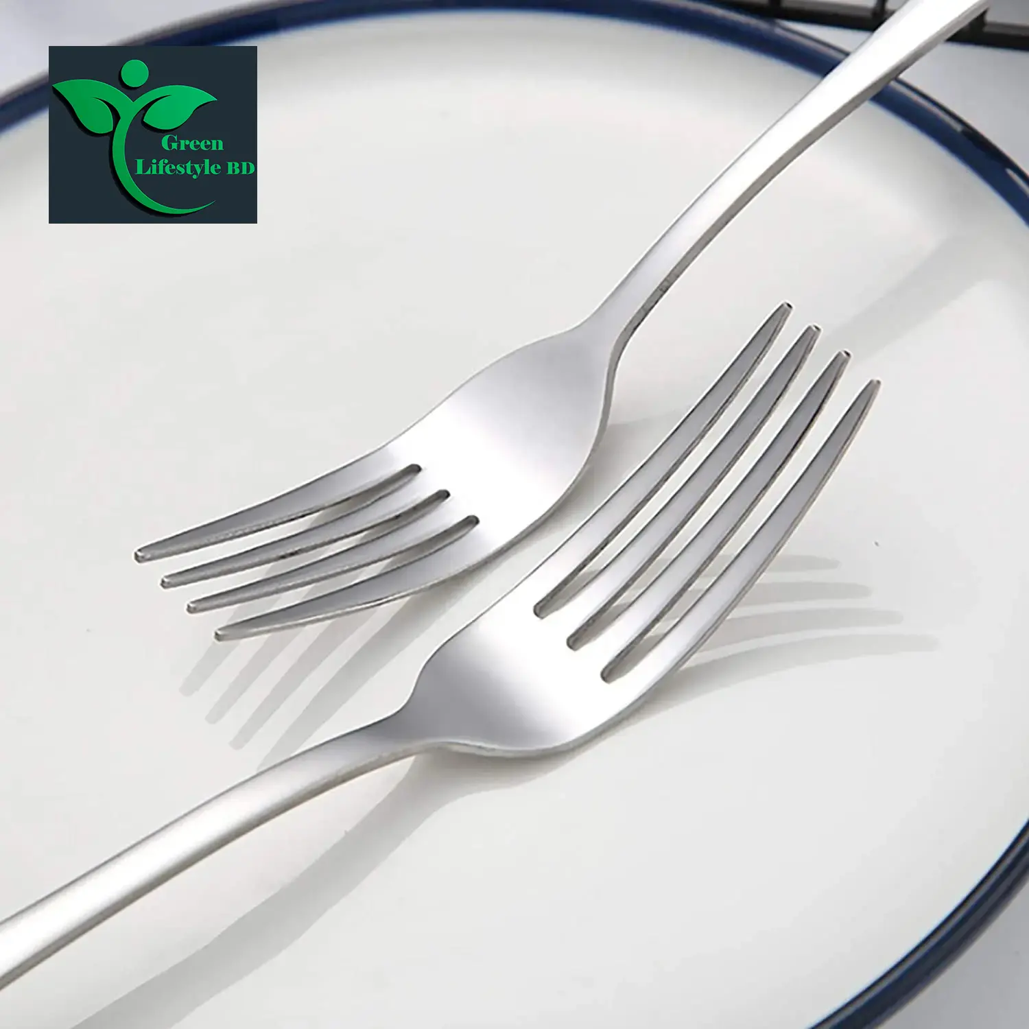 Picture of 12 Pieces Forks and Spoons Metal Teaspoons Coffee Spoon Set Stainless Steel Flatware Wedding Cutlery Silverware Set Size 6 Inch - Silver 12 Pcs Set