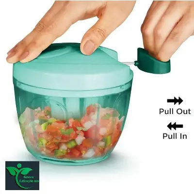 Picture of Hand Held Garlic Chopper Vegetable Cutter Slicer Fruit Crusher - 900/500ML Stainless Steel Kitchen Gadget for Meat, Vegetables & Fruit Crusher
