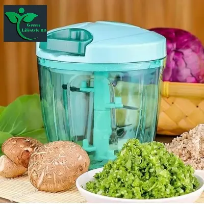 Picture of Hand Held Garlic Chopper Vegetable Cutter Slicer Fruit Crusher - 900/500ML Stainless Steel Kitchen Gadget for Meat, Vegetables & Fruit Crusher