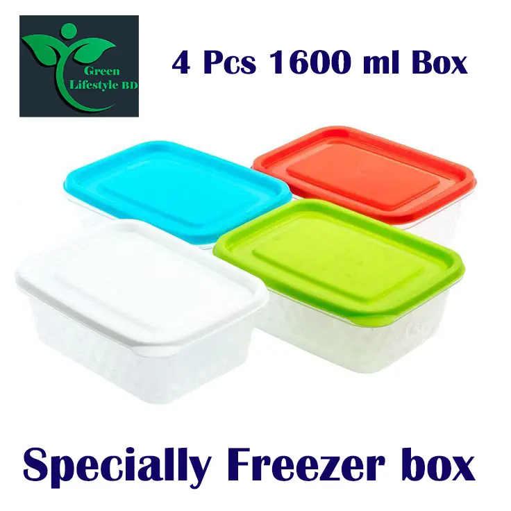 Picture of 1600/2700ml 4Pcs Food Storage Container Stackable Food Prep Container with Lid, Airtight BPA-Free, Microwave, Freezer & Dishwasher Safe