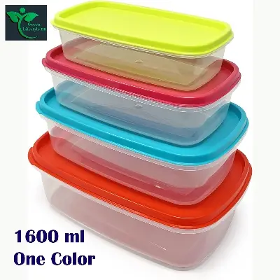 Picture of 1600/2700ml 4Pcs Food Storage Container Stackable Food Prep Container with Lid, Airtight BPA-Free, Microwave, Freezer & Dishwasher Safe