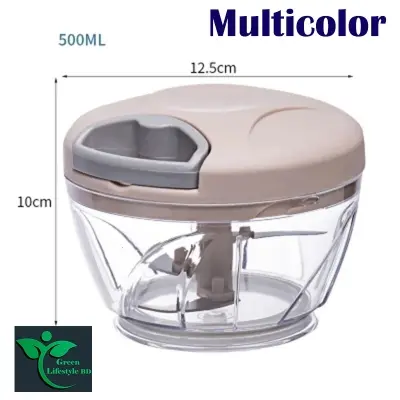 Picture of Manual Garlic Chopper Vegetable Cutter Slicer Fruit Crusher - 900/500ML Stainless Steel Kitchen Gadget for Meat, Vegetables & Fruit Crusher