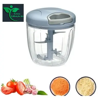 Picture of Manual Garlic Chopper Vegetable Cutter Slicer Fruit Crusher - 900/500ML Stainless Steel Kitchen Gadget for Meat, Vegetables & Fruit Crusher