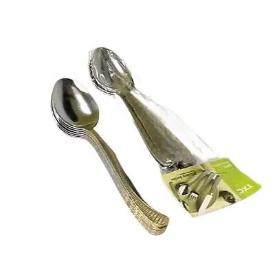 Picture of 6 pieces Stainless steel Tea Spoon Set- Multi-Design 6-Inch For Kitchen and Dining - Silver