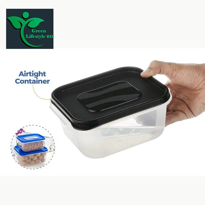 Picture of Multipurpose Plastic Food Storage Containers with Airtight Lid 3 Pcs Masala Box for Kitchen, Container for Kitchen Storage Set Dry Fruits Dabba 500ml, 1000ml, 1500ml ( Multicolor Lid) - Multicolor