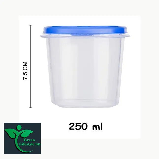 Picture of Kitchen Plastic Storage Box, Containers Box For Fridge, Utility, Pickle jar, Sauce & Dip Airtight Spice Container (250ml, Set of 12, Multicolor) - Multicolor