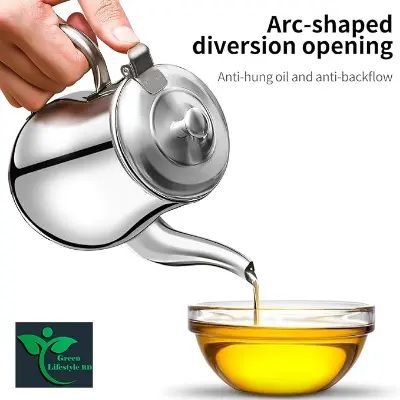 Picture of Kitchen Strainer Stainless Steel Oil  Pot with Oil Strainer Container with Strainer Dispenser Oiler Strainer Container Can with Fine Mesh Strainer for Kitchen Cooking