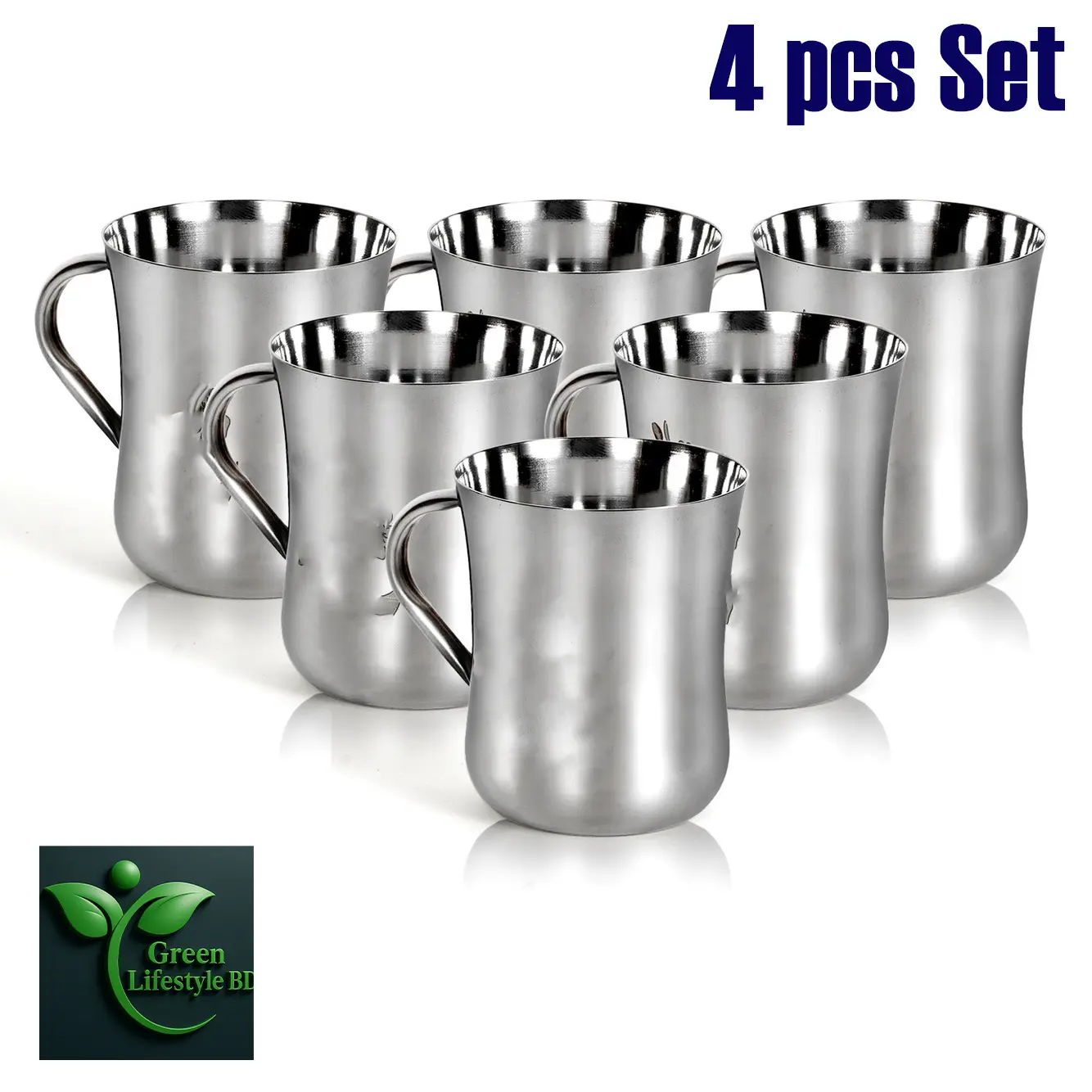 Picture of Premium Stainless Steel Tea/Coffee Cup Set – Mirror Finish, 150ml, Dishwasher Safe (2/4/5/6 Pcs)