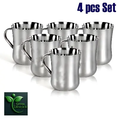 Picture of Premium Stainless Steel Tea/Coffee Cup Set – Mirror Finish, 150ml, Dishwasher Safe (2/4/5/6 Pcs)