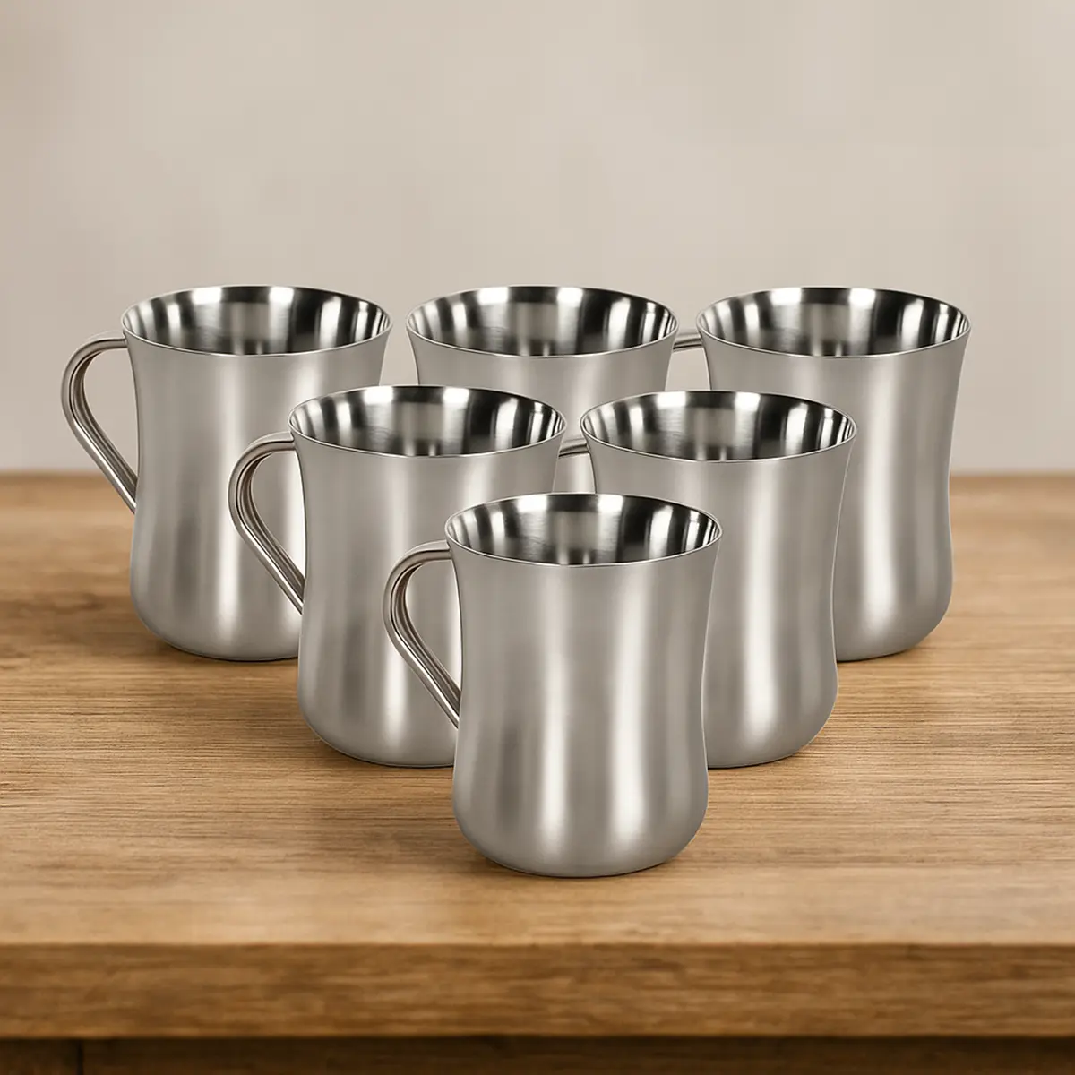 Picture of Premium Stainless Steel Tea/Coffee Cup Set – Mirror Finish, 150ml, Dishwasher Safe (2/4/5/6 Pcs)