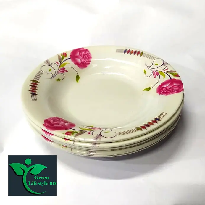 Picture of 6pcs Melamine Half Plate Multiprint 7-inch Size For Home, Office, Hotel, and Restaurant - Multicolor 1