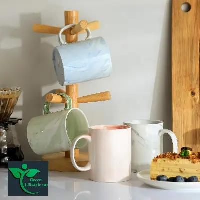 Picture of High Quality Drinking water coffee/tea Marble Design Handmade Ceramic Mug 330ml For home and office set of 2/4 pcs