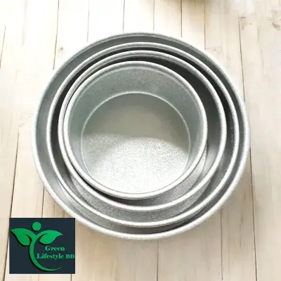 Picture of 4Pcs Round shape Cake Mold,Aluminum Round cake mold 4pis set,Make Cake,Pudding And More,Oven Proof Cake Pan Set. - Silver
