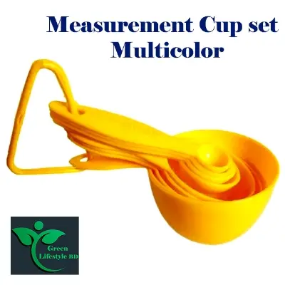Picture of 2 set measuring Cup and Spoons 8pcs set Plastic Measuring Spoon Useful Sugar Cake Baking Spoon for Kitchen Baking Measuring - Multicolor