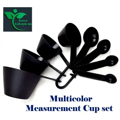 Picture of 2 set measuring Cup and Spoons 8pcs set Plastic Measuring Spoon Useful Sugar Cake Baking Spoon for Kitchen Baking Measuring - Multicolor