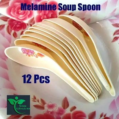 Picture of Melamine Soup Spoons, 14 cm/5.5 Inches, with Long Handle, Round Bottom Spoon, for Restaurant/Kitchen (6/12 Pcs Set)