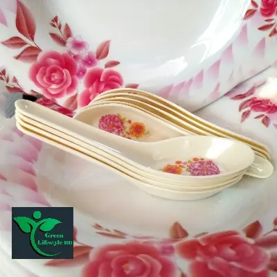 Picture of Melamine Soup Spoons, 14 cm/5.5 Inches, with Long Handle, Round Bottom Spoon, for Restaurant/Kitchen (6/12 Pcs Set)