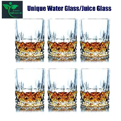Picture of Transparent Water & Juice Glass Set of 6 – 235ml Medium Size (Model N201T) | Classic Drinking Glasses for Milk, Sharbat & Cocktails - Transparent 6 pcs