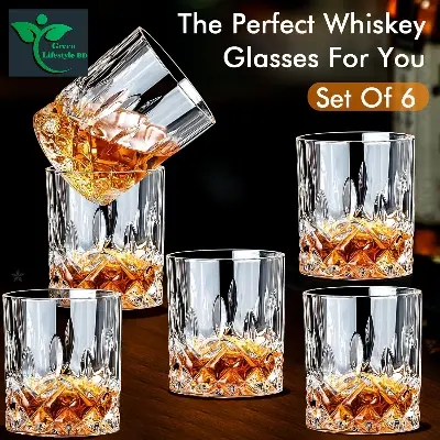 Picture of Transparent Water & Juice Glass Set of 6 – 235ml Medium Size (Model N201T) | Classic Drinking Glasses for Milk, Sharbat & Cocktails - Transparent 6 pcs