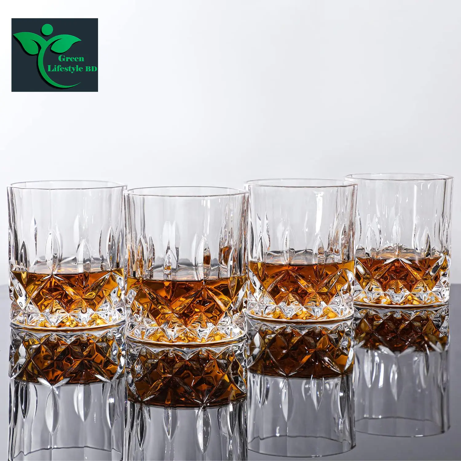 Picture of Unique Design Transparent Water & Juice Glass Set of 6 – 235ml Medium Size (Model N201T) | Classic Drinking Glasses for Milk, Sharbat & Cocktails - Transparent