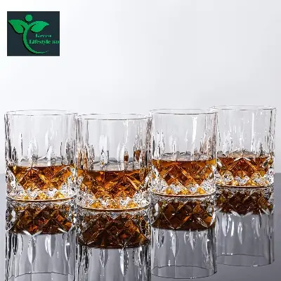 Picture of Unique Design Transparent Water & Juice Glass Set of 6 – 235ml Medium Size (Model N201T) | Classic Drinking Glasses for Milk, Sharbat & Cocktails - Transparent