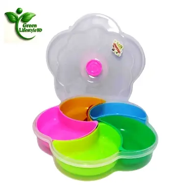 Picture of Spice Box with 5 Removable Containers & Spoon – BPA-Free & Airtight - Multicolor