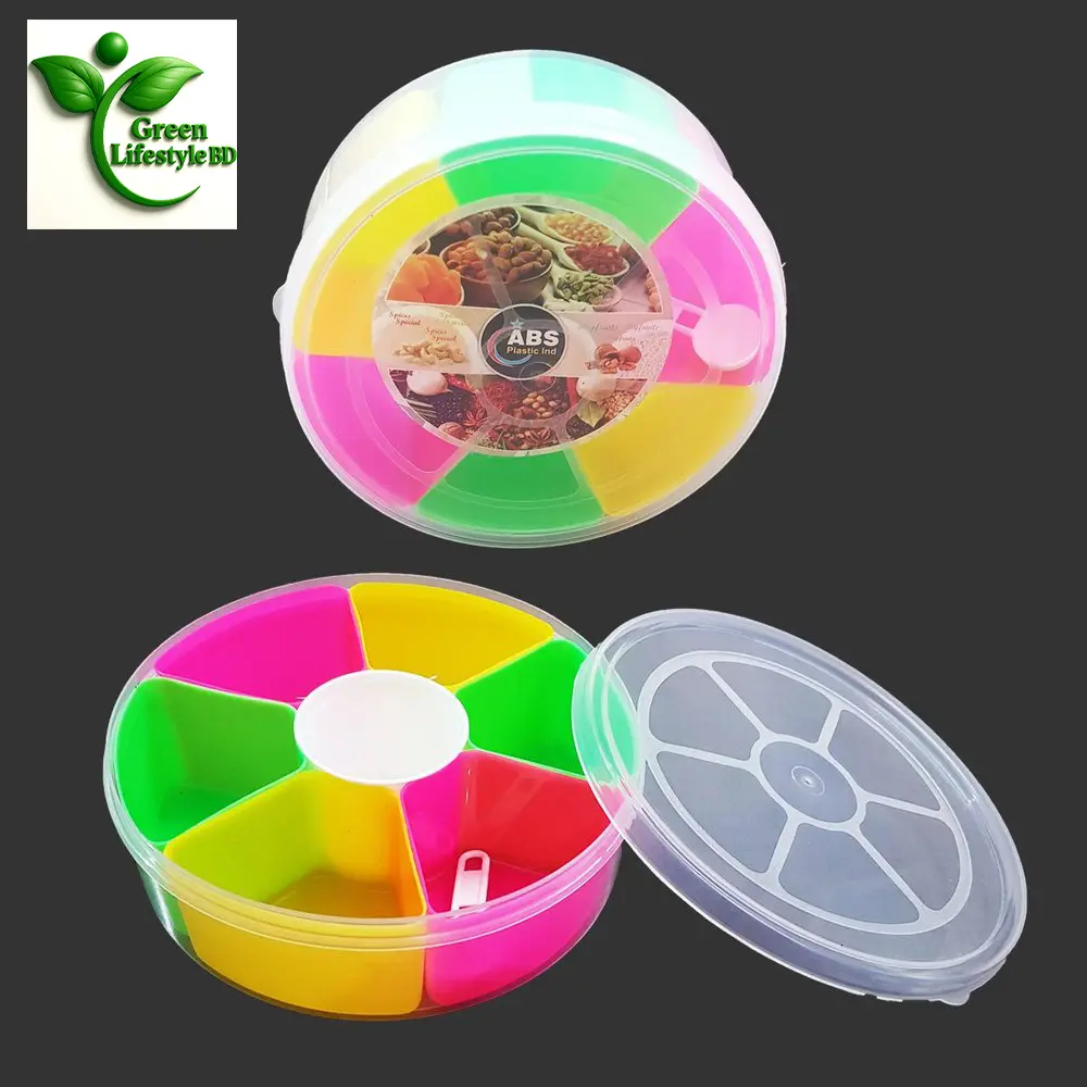 Picture of Spice Box with 5 Removable Containers & Spoon – BPA-Free & Airtight - Multicolor