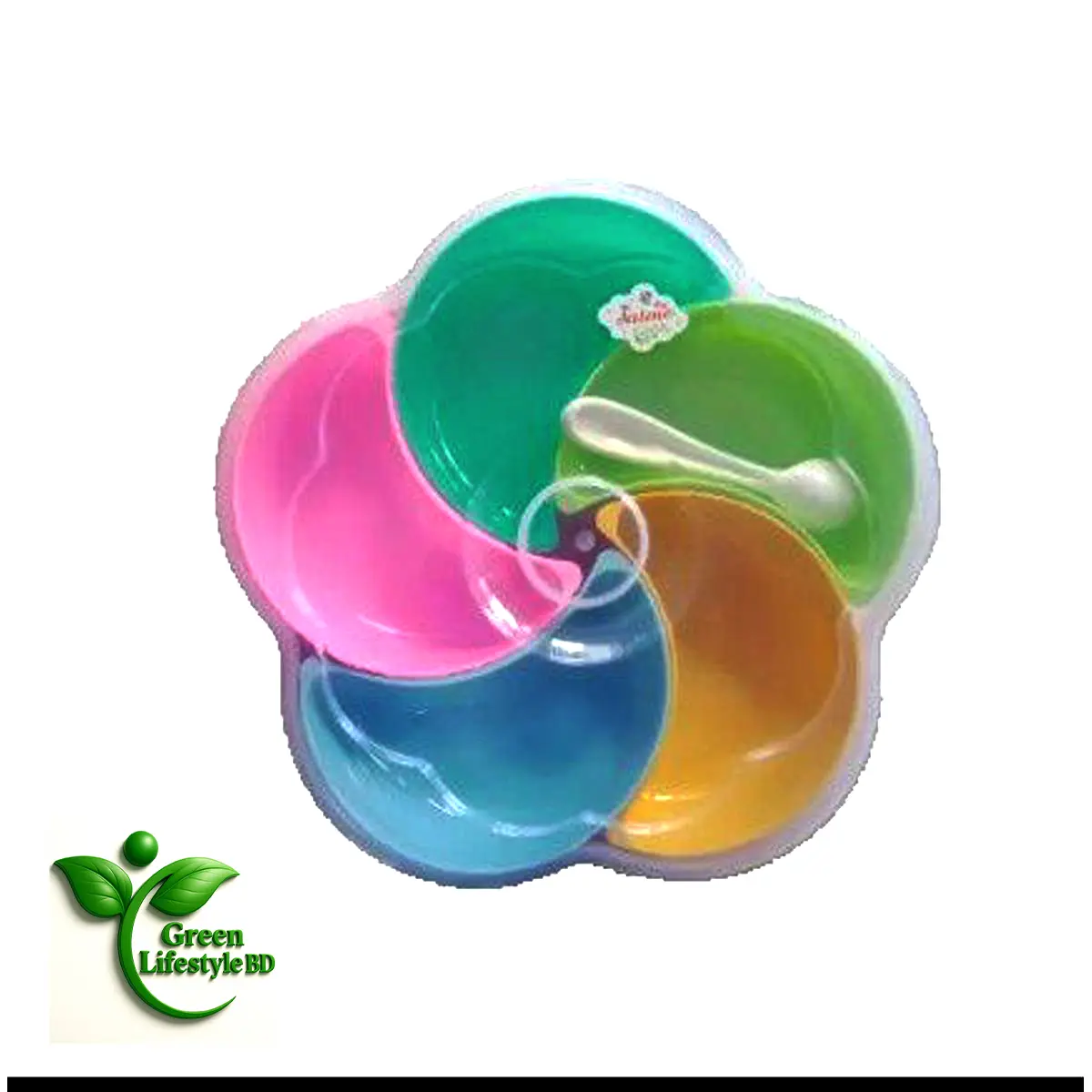 Picture of Multicolor Spice Box with 5 Removable Containers & Spoon – BPA-Free, Airtight & Dishwasher Safe - Multicolor