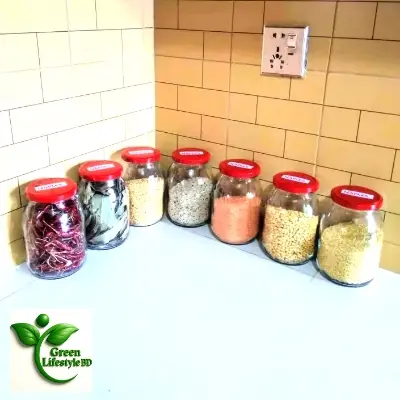 Picture of 1000ml Premium Glass Jar with Lid – Airtight Food Storage Container for Kitchen | 1kg Capacity .