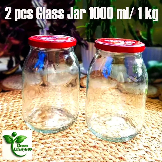 Picture of 1000ml Premium Glass Jar with Lid – Airtight Food Storage Container for Kitchen | 1kg Capacity .