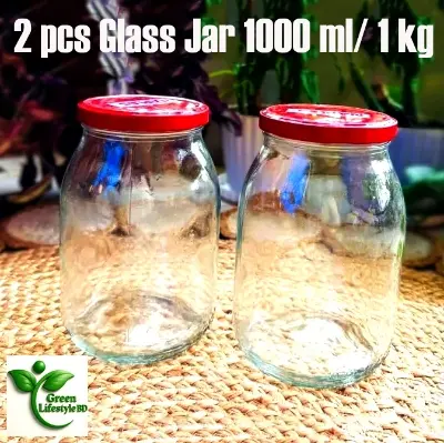 Picture of 1000ml Premium Glass Jar with Lid – Airtight Food Storage Container for Kitchen | 1kg Capacity .