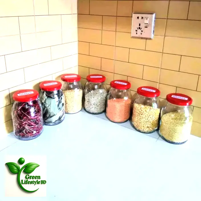 Picture of Glass Jar Storage with Cap (1000ml / 1kg) Glass Jar for Kitchen | Glass Jar Container | Premium Glass Jar for Food Storage. - Clear 2 pcs
