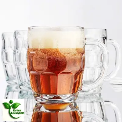 Picture of 500ml Classic European Dimple Glass Water/Beer Mug – Large Handle, Dishwasher Safe – Premium Stein Style for All Beverages