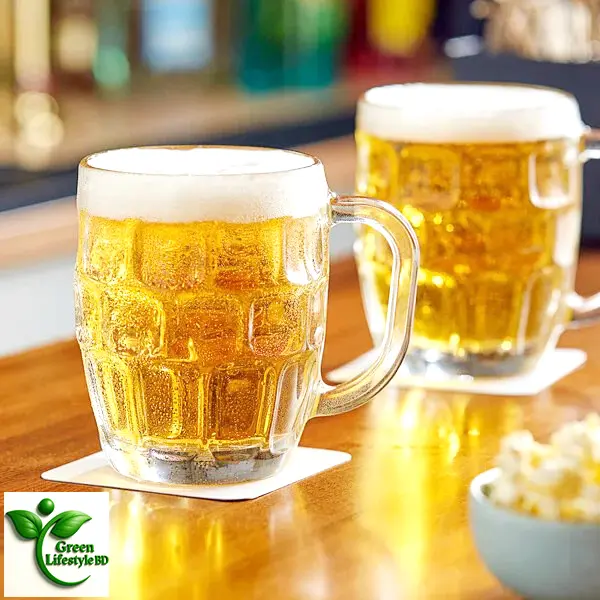 Picture of 500ml Classic European Dimple Glass Water/Beer Mug – Large Handle, Dishwasher Safe – Premium Stein Style for All Beverages