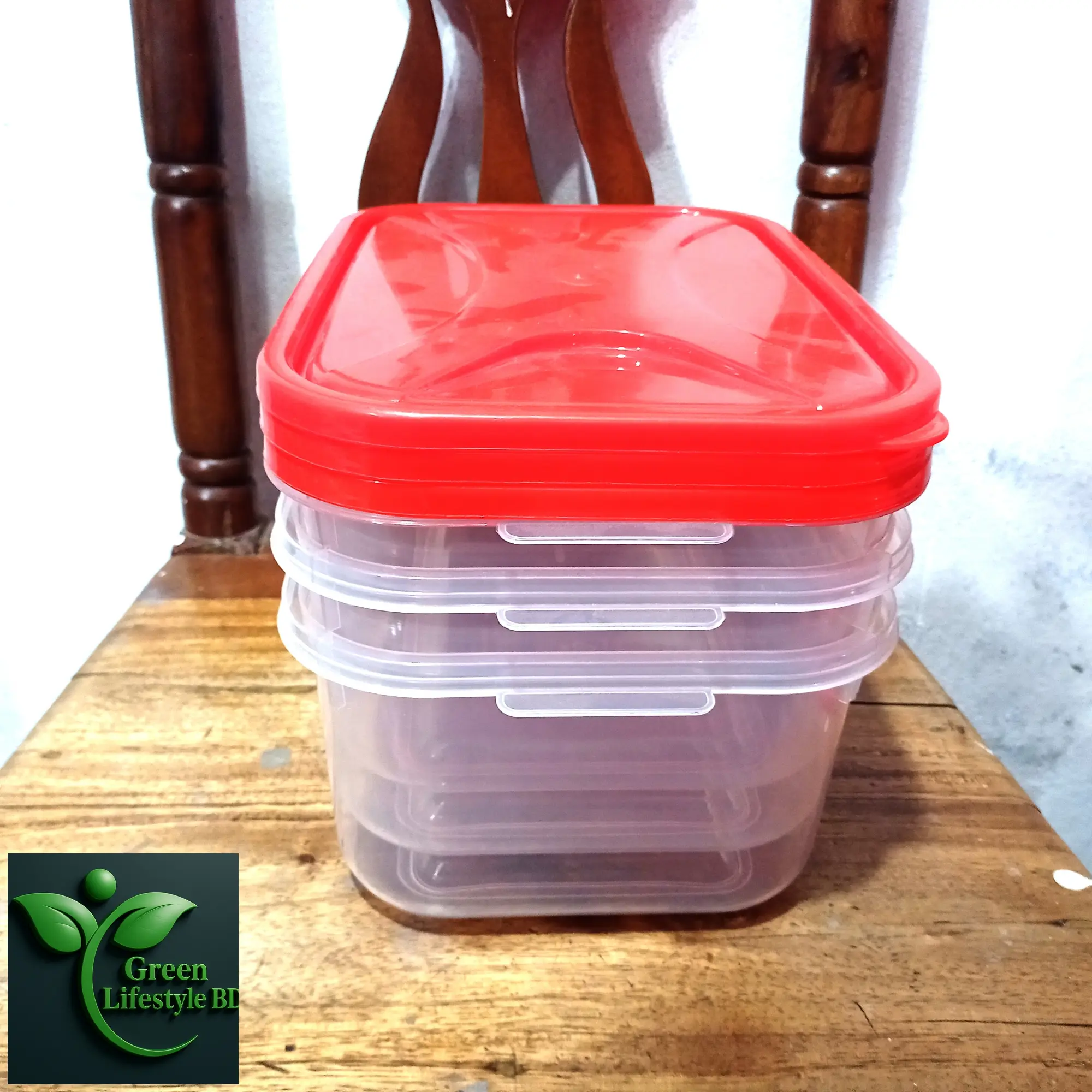 Picture of Rectangular Plastic Food Storage Container With Lid Kitchen Container Meat Box Fridge and Freezer Storage Boxes -2700 ml, 2/4/6 Pcs, Clear
