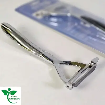 Picture of Multi-function Vegetable Stainless Stee Rubber grip Kitchen Peeler Cutter(Size: long 6.5 inch). - Silver