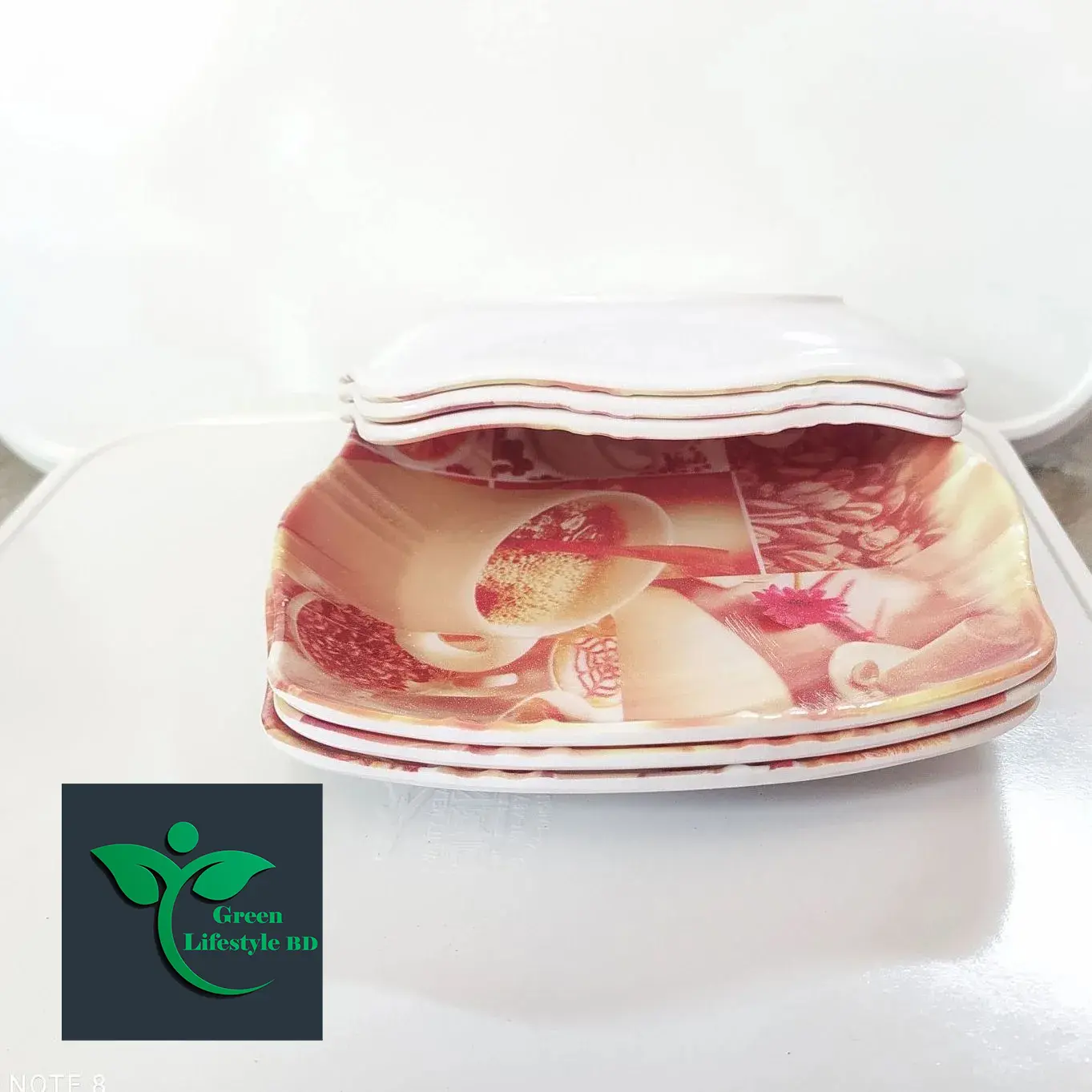 Picture of Melamine Coffee Plate 6 Pieces Set ( Size-6.5 inch's ) plate for Snacks and Breakfast. - Coffee
