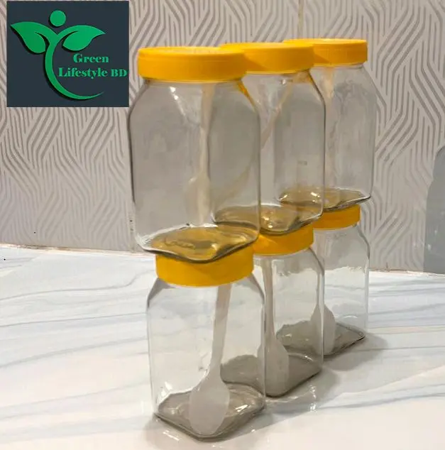Picture of Clear 500gm Glass Jar 06 Pes Set for Kitchen and dining, Glassware food jar, Food container Set, kitchen glass jar. - Clear 6 pcs