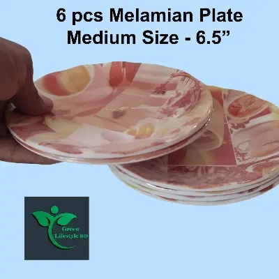 Picture of Melamine Coffee Plate 06 Pieces Set / Melamine ( Size-6.5 inches ) plate for Snacks and Breakfast. - Coffee