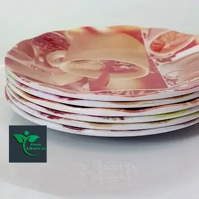 Picture of Melamine Coffee Plate 06 Pieces Set / Melamine ( Size-6.5 inches ) plate for Snacks and Breakfast. - Coffee