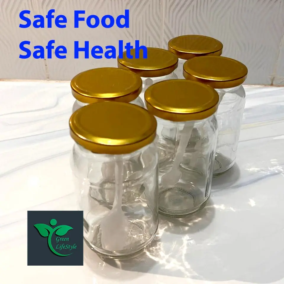 Picture of Super clean Glass Jar/Kacher jar 500gm 06 Pieces Set for Kitchen & Dining. Glassware Food container. - Clear 6 pcs