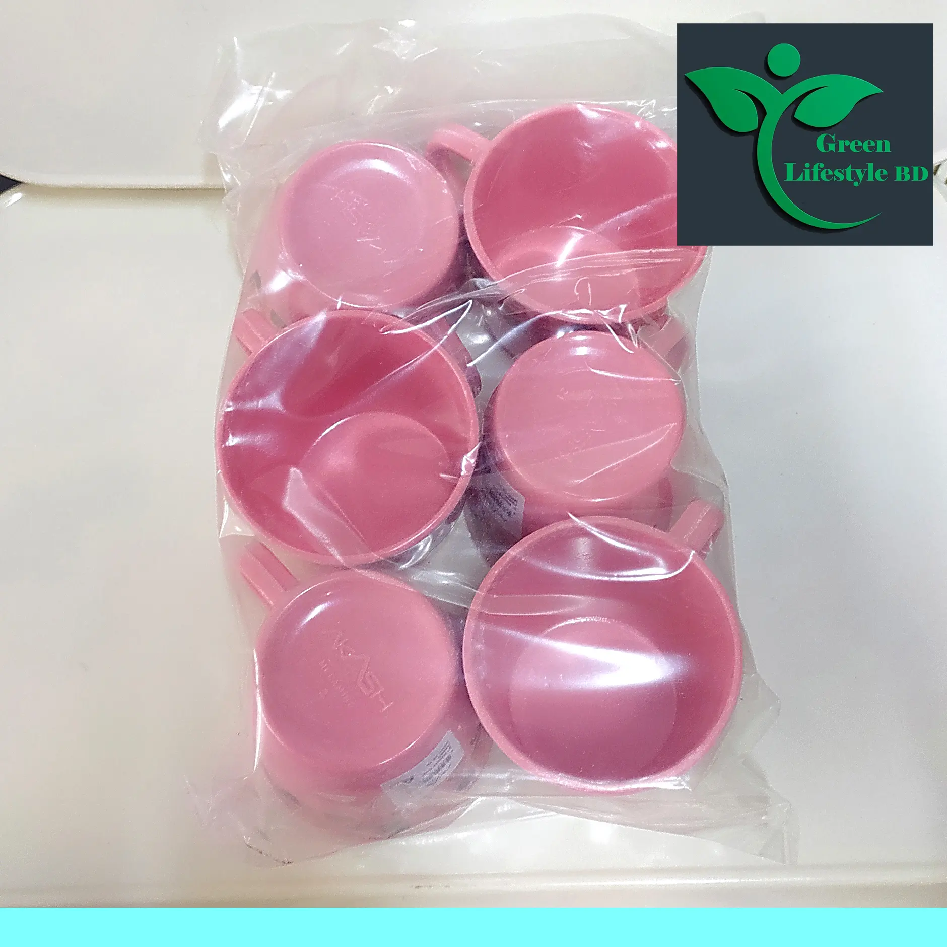 Picture of Melamine 3 Inch Round teacup 6 pcs set Pink Color for kitchen and dining - Pink