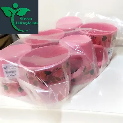 Picture of Melamine 3 Inch Round teacup 6 pcs set Pink Color for kitchen and dining - Pink