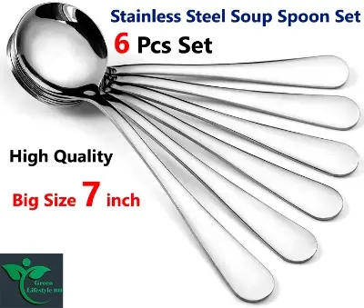 Picture of Premium 7-Inch Stainless Steel Tea Spoons – 6 Pcs for Tea, Coffee & Desserts - Silver