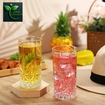 Picture of Crystal Clear Drinking Glasses Set of 6 – Tall, Elegant Glassware for Water, Juice, Whiskey & Cocktails – Perfect for Kitchen or Gift Use - Clear 6 pcs