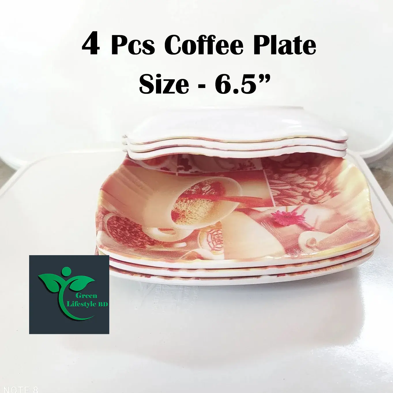Picture of Melamine Half Plate 4 Pieces Set ( Size-6.5 inch's ) plate for Snacks and Breakfast. - Coffee