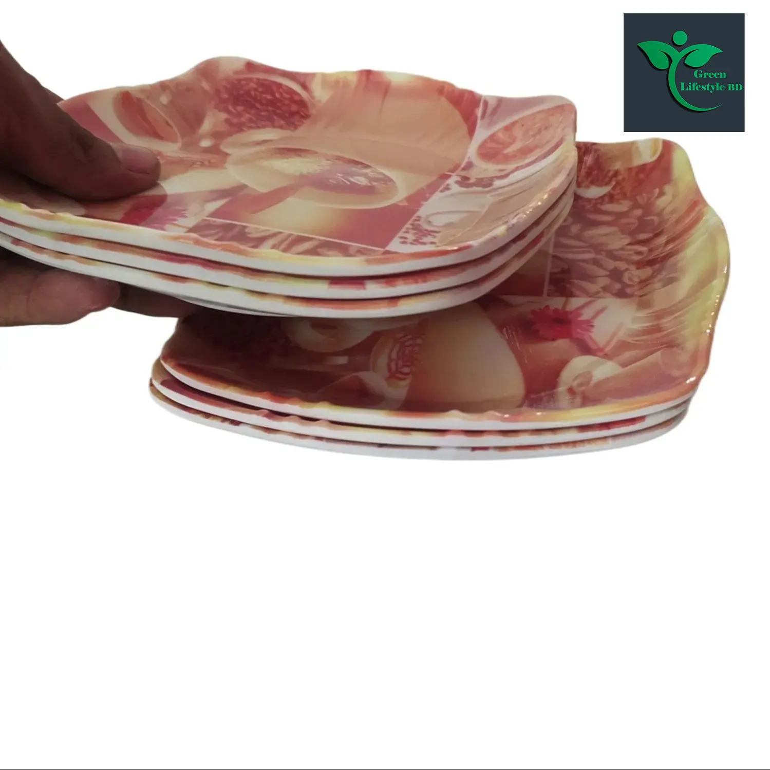 Picture of Melamine Half Plate 4 Pieces Set ( Size-6.5 inch's ) plate for Snacks and Breakfast. - Coffee