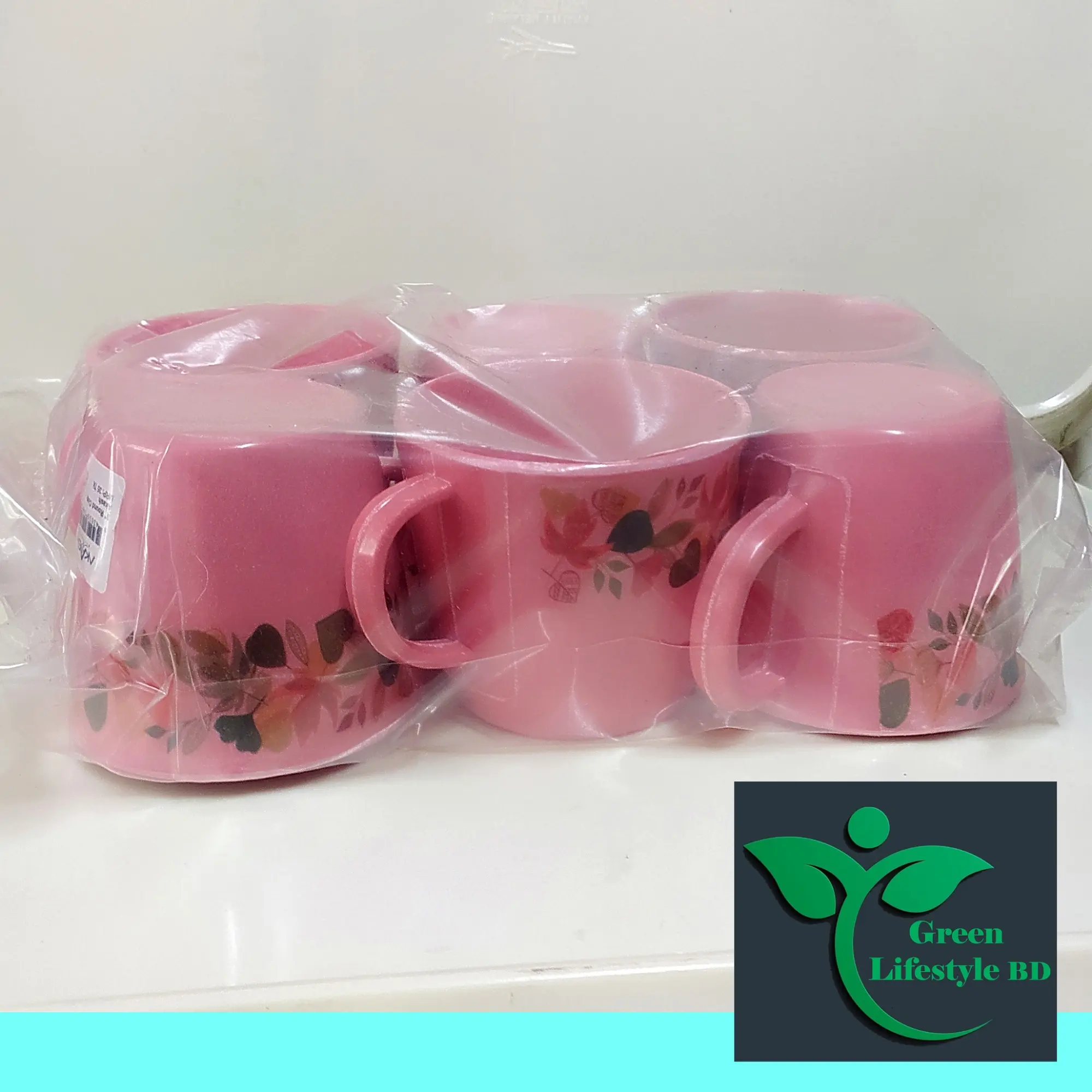 Picture of Melamine 3 Inch Round teacup 6 pcs set Pink Color for kitchen and dining - Pink